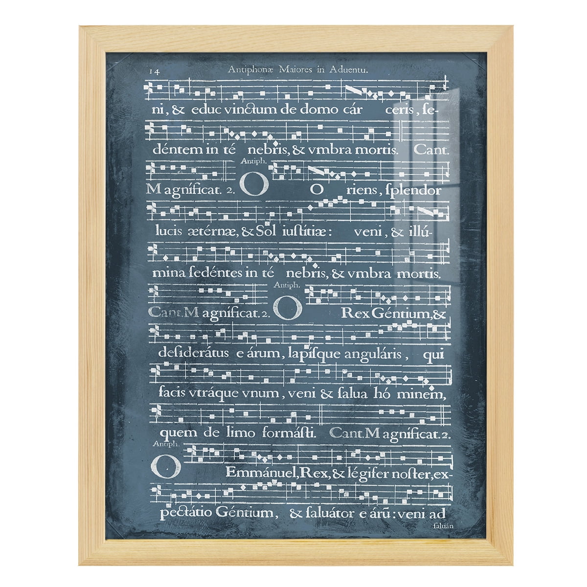 Graphic Songbook IV -Framed Print w/glass-Natural Wood