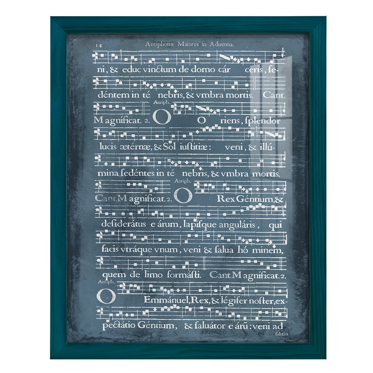 Graphic Songbook IV -Framed Print w/glass-Ocean Blue