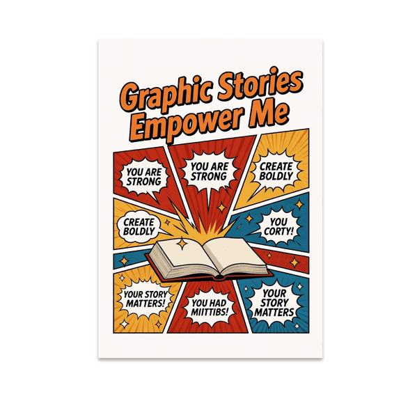 Graphic Stories Empower Me - Comic Art Fan - 13x19 Poster Print