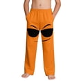 thumbnail image 1 of Graphic Sweatpants with Pockets for Boys - Soft Stretchy Funny Face Lounge Pants for Kids Orange (Size 4-14),Size 12 T, 1 of 9