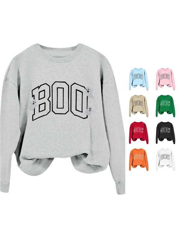 Graphic Sweatshirts For Women Halloween Women Crewneck Graphic Pullover Sweatshirt Cute Casual Long Sleeve Autumn Winter Loose Fittop