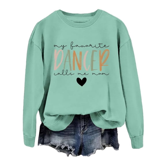 Graphic Sweatshirts for Women Letter Printed Crew Neck Casual Cute Sweaters Loose Fit Comfortable Fall Pullover Long Sleeve Tops 2025 Winter Outfits