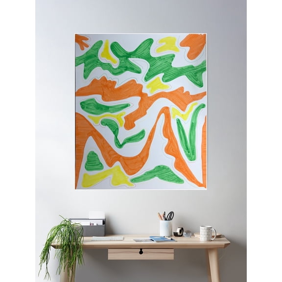 Graphic Swirls Poster Wall Art, Modern Wall Decor For Living Room Bedroom, 16x24 UNFRAMED