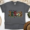 thumbnail image 1 of Graphic T-Shirt All My Hope Is in Jesus Holiday Plaid Design for Women, Dark Heather, Size XL, 1 of 6