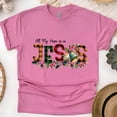 thumbnail image 1 of Graphic T-Shirt All My Hope Is in Jesus Holiday Plaid Design for Women, Heliconia, Size 2XL, 1 of 6