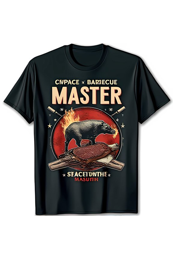 Graphic T-Shirt Barbecue Master Design on Black