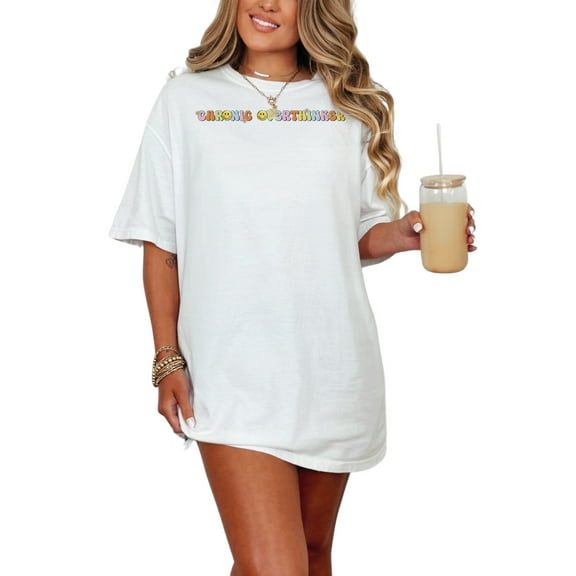 Graphic T-Shirt, Chronic Overthinker Shirt, Funny T-Shirt, Unisex Tee, Cute Graphic Tee, Casual Wear, Everyday Fashion, Gift Idea, White Comfort Colors T-Shirt, Large