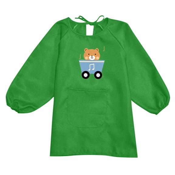 Gaexia Graphic T Shirt Clearance Kid Art Smock Apron With Pocket For Children Artist Painting Aprons Smocks With Long Sleeve Z2-Green, 80