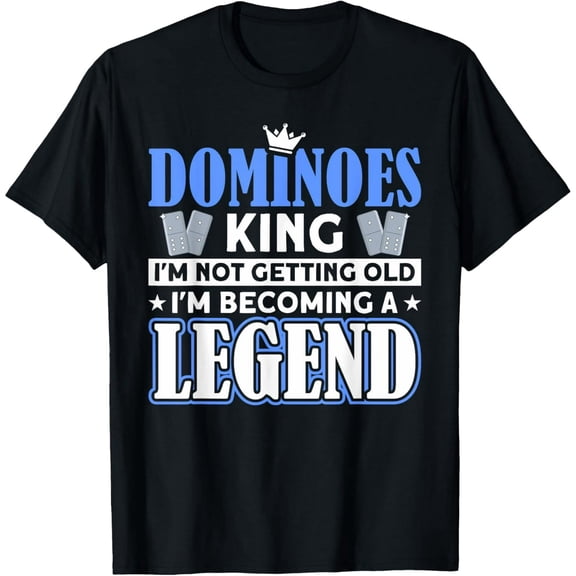Graphic T-Shirt Dominoes King Design Funny Saying Cotton for Men