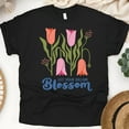 thumbnail image 1 of Graphic T-Shirt Let Your Dream Blossom Floral Print for Women, Black, Size 3XL, 1 of 6