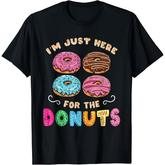 Graphic T-Shirt for Food Lovers Funny Donut Print Cotton Blend Unisex