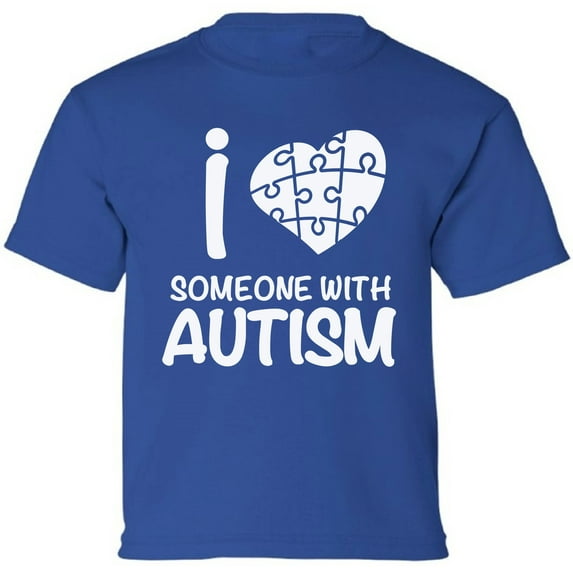 Graphic T-Shirt for Kids I Love Someone With Autism Awareness XS S M L XL Youth Tee for Boys Girls