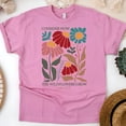thumbnail image 1 of Graphic T-Shirt with Wildflower Bible Verse Luke 12:27 for Women, Azalea, Size XL, 1 of 6