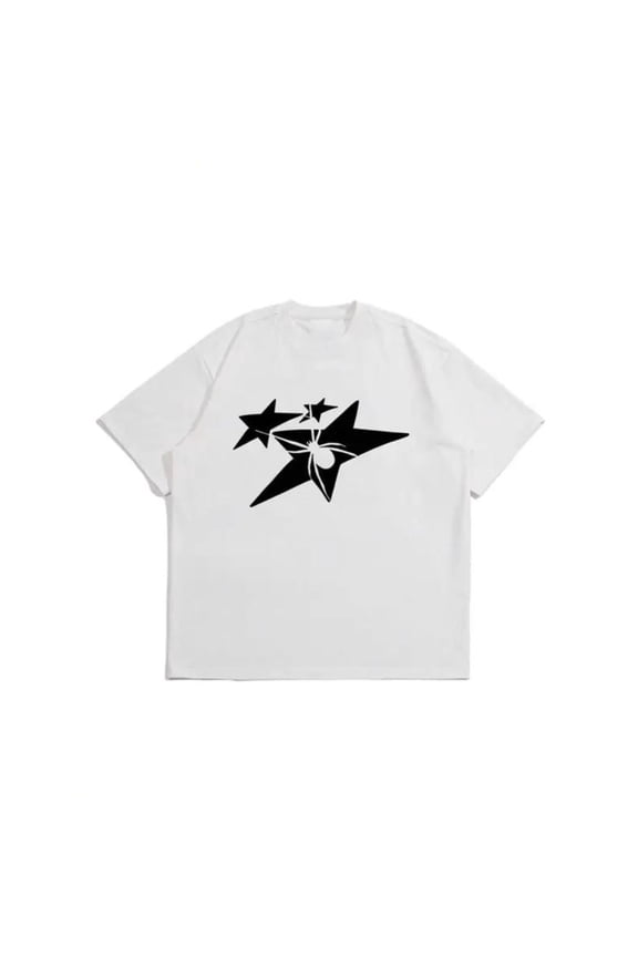 Graphic T Shirts for Women, Regular Fit,Vintage Star Print Tops, Soft Comfort Short Sleeve Tee, Casual Streetwear T-Shirt,Fashion,cotton,white,S-5XL