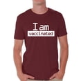 thumbnail image 1 of Graphic T shirts for Men - I'm Vaccinated Maroon Tshirt, 1 of 4