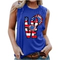 thumbnail image 1 of Graphic Tank Tops, Summer 2024 Sleeveless 4th of July Shirts Women Crew Neck Casual Flag Sunflower Print Tanks (S, Blue 12), 1 of 4