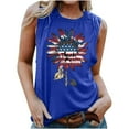 thumbnail image 1 of Graphic Tank Tops, Summer 2024 Sleeveless 4th of July Shirts Women Crew Neck Casual Flag Sunflower Print Tanks (XL, Blue), 1 of 4