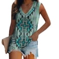 thumbnail image 1 of Graphic Tank Tops for Women, KZKR Sleeveless Western Ethnic Style Print Shirts Summer Vintage Aztec Ethnic Tank Tops for Women, 1 of 5