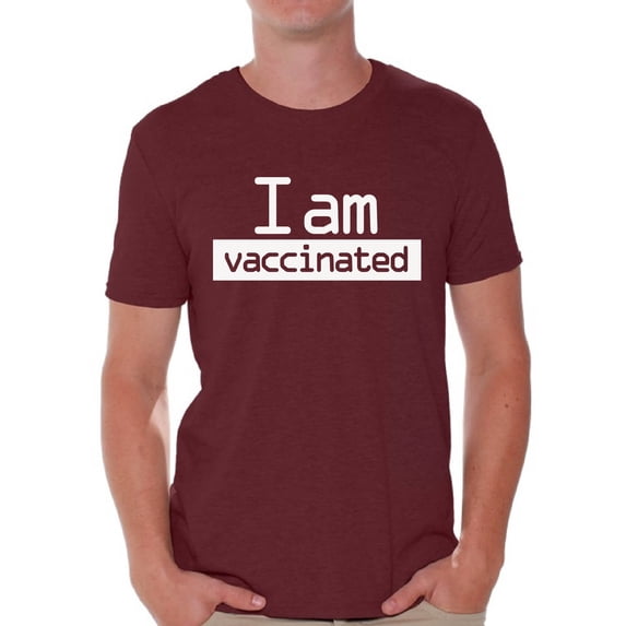 Mens Graphic Tees - I'm Vaccinated Maroon T-shirt