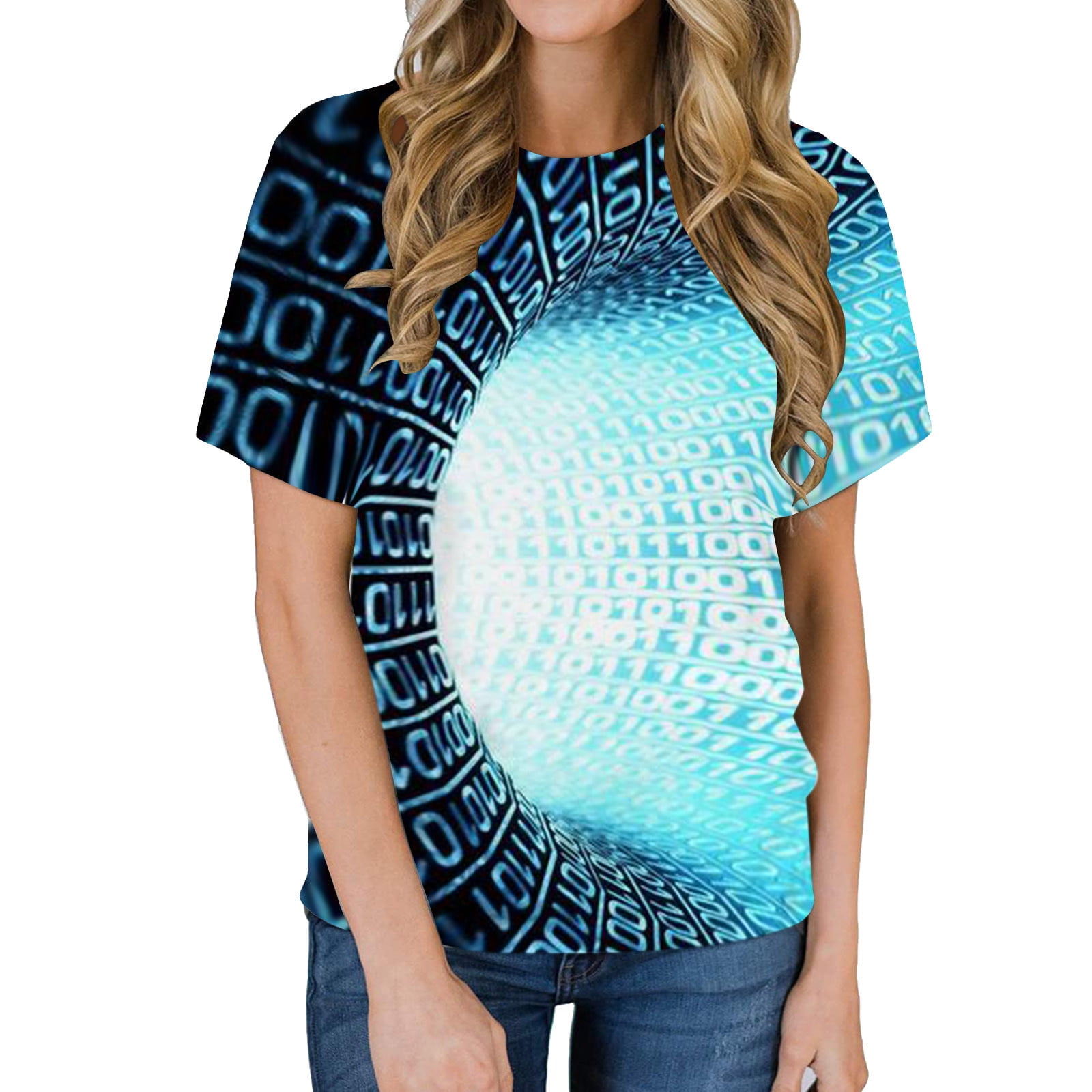 3D Pattern Print Short Sleeve T-Shirt - Unisex, Lightweight, Breathable Polyester Blend, Vibrant Graphics For Casual Wear - View #9