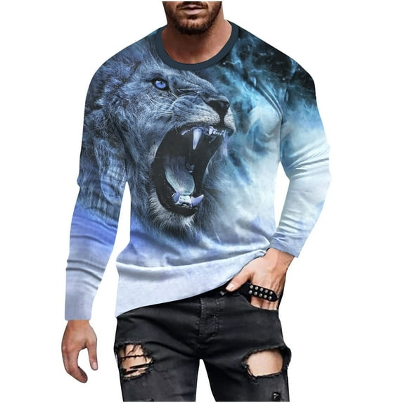 Graphic Tee Shirts for Men Crewneck Long Sleeve Lightweight Thin Sweatshirt Pullover Fall Winter Basic Tops (Medium, Gray 01)