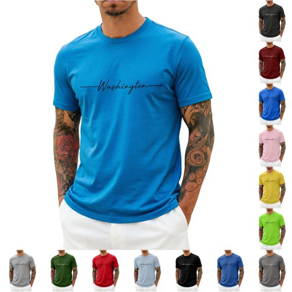 Graphic Tee for Everyday Casual Wear with Starry Sky Print - Short Sleeve Summer Top in Comfortable Blend for Men Men's Loose Fit Shirts