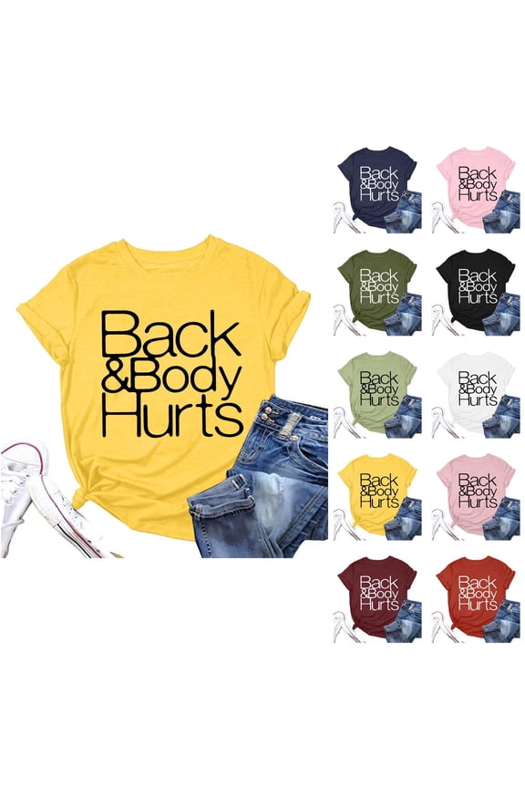 Graphic Tee for Women Short Sleeve Crew Neck Funny Slogan Print Casual Soft Lightweight Workout Gym Summer T-Shirt