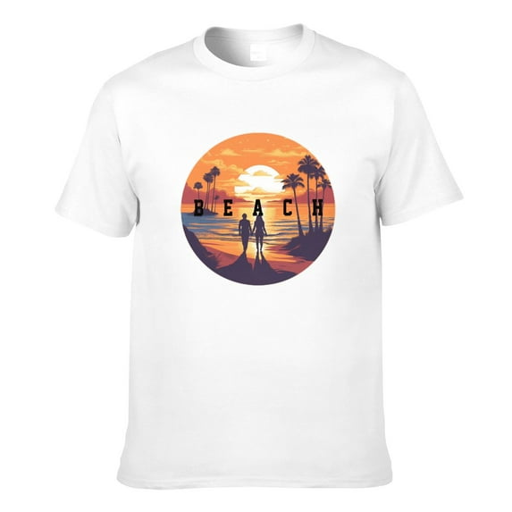 Graphic Tees Beach Summer Gildan Men's Short Sleeve T-Shirt 180g