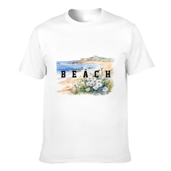 Graphic Tees Beach Summer Gildan Men's Short Sleeve T-Shirt 180g
