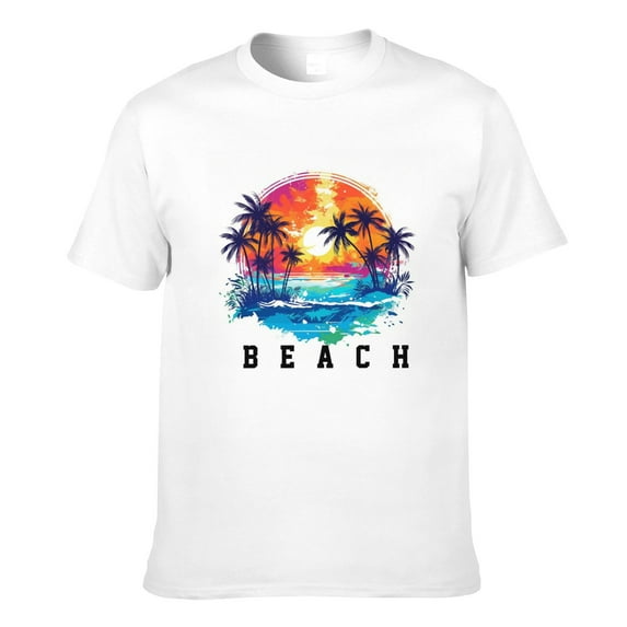 Graphic Tees Beach Summer Gildan Men's Short Sleeve T-Shirt 180g