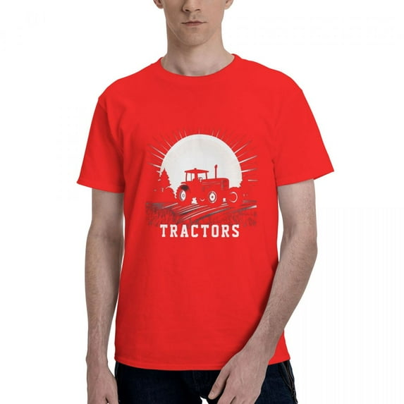 Graphic Tees Farm Tractor Men's Short Sleeve Standard T-Shirt 150g Red
