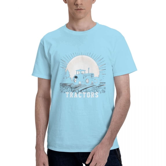 Graphic Tees Farm Tractor Men's Short Sleeve Standard T-Shirt 150g Sky Blue