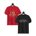 thumbnail image 1 of Graphic Tees For Mens 2 Pack Vintage T-Shirts Oversized Letter Print Casual Crewneck Cotton Top Short Sleeve Rapper Streetwear Black,Red L, 1 of 8