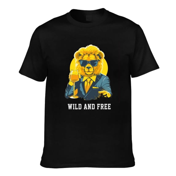 Graphic Tees Funny T-shirts Wild and Free Gildan Men's Short Sleeve T-shirt 180g