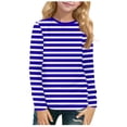 thumbnail image 1 of Graphic Tees Girls Girls Long Sleeve Shirts Crewneck Ruched Side Slim Fit Tops Ribbed Knit Casual Tee Shirt 4-15 Years, 1 of 6