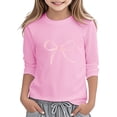 thumbnail image 1 of Graphic Tees for Girls Kids Fashion 3/4 Short Sleeve Girls Casual Tops Size 7 Crewneck Bowknot Tops Loose Fit T Shirts Summer Outfit Size 3-4 Years,1-Pink, 1 of 4