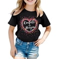 thumbnail image 1 of Graphic Tees for Girls Kids Printed Short Sleeve T Shirts Girls Short Sleeve Shirts Size 10-12 Casual Crewneck Tops Summer Clothes(Size 1-2 Years,Black), 1 of 4