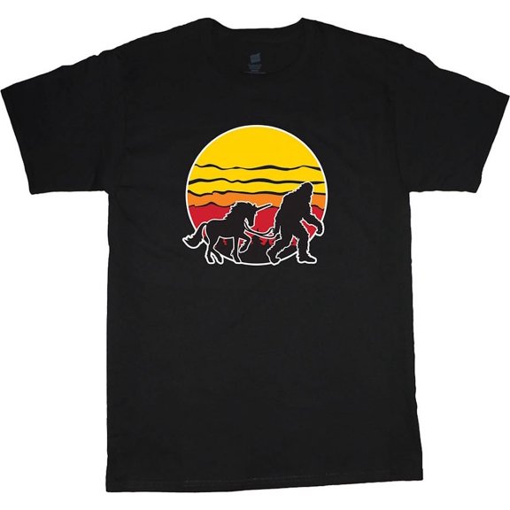 Graphic Tees Mens Funny T-shirts Sasquatch Bigfoot Unicorn