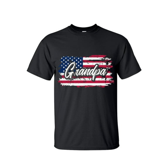 Graphic Tees USA - Grandpa Shirt American Flag - Big and Tall T shirts for Men