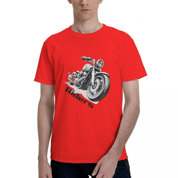 Graphic Tees Vintage Motorcycle Men's Short Sleeve Standard T-Shirt 150g Red
