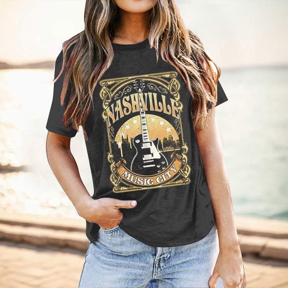 Graphic Tees for Women Casual Printed Round Neck Short Sleeve T Shirt for Women – Comfortable Daily Wear Breathable Blend Top Easy Care Versatile Everyday Tee Gray XL