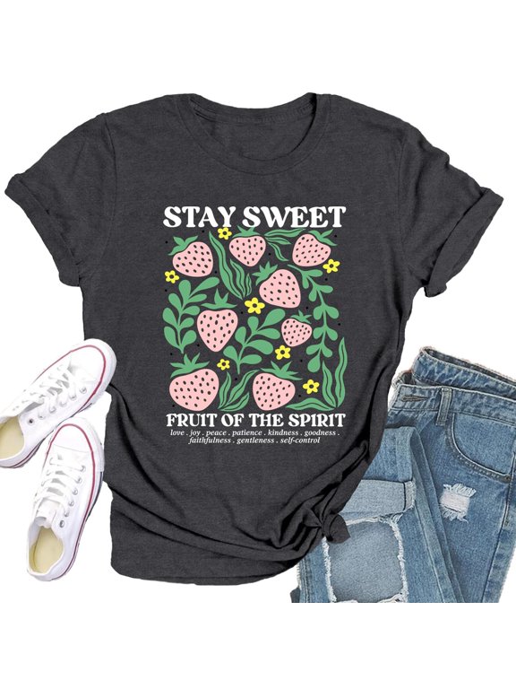 Graphic Tees for Women Casual Solid Printed Round Neck Short Sleeve Shirt Top for Daily Resort Women's T-Shirts# end start# s# Women's T-Shirts Platform Competitor T-Shirt SKU Attribute Gray XL