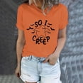 thumbnail image 1 of Graphic Tees for Women Graphic Tees For Women 2024 Short Sleeve Crew Neck T-Shirts with Halloween Print Cute Athletic Tops for Women Lightweight Everyday Wear Comfortable Casual Style Brown XXL, 1 of 3