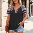 thumbnail image 1 of Graphic Tennis Tees for Women Plus Size Summer Short Sleeve Pullover Tee for Daily Casual Comfort with Crewneck Tunic Style Loose Fit Women’s T-Shirts Purple 3XL, 1 of 3
