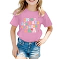 thumbnail image 1 of Graphic Tees for Boys Girls Short Sleeve Crewneck Shirts Girls Clothes Size 5 Loose Fit Summer Outfit Kids Fashion Clothes Size 2-3 Years,2-Pink, 1 of 4