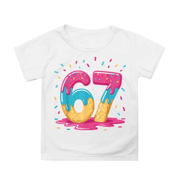 Graphic Tees for Boys Short Sleeve Ice Number 6 7 Print Cool Casual Comfortable Size 6 Y