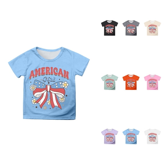 Graphic Tees for Girls: Short Sleeve Crewneck Tops 5-14 Years Comfortable & Casual for Everyday & Party Wear