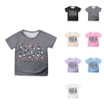thumbnail image 1 of Graphic Tees for Girls: Short Sleeve Crewneck Tops 5-14 Years Summer Comfortable Blouse for Everyday & Party Wear, 1 of 4