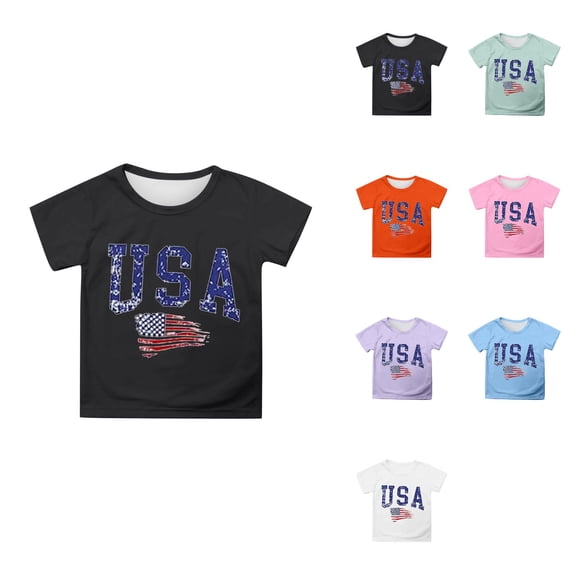 Graphic Tees for Girls: Short Sleeve Crewneck Tops 5-14 Years Summer Comfortable Blouse for Everyday & Party Wear