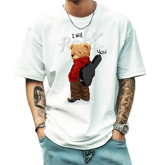 Graphic Tees for Men Design Casual Tee Streetwear Fashion Trend Sports Shirt Vintage Style Medium